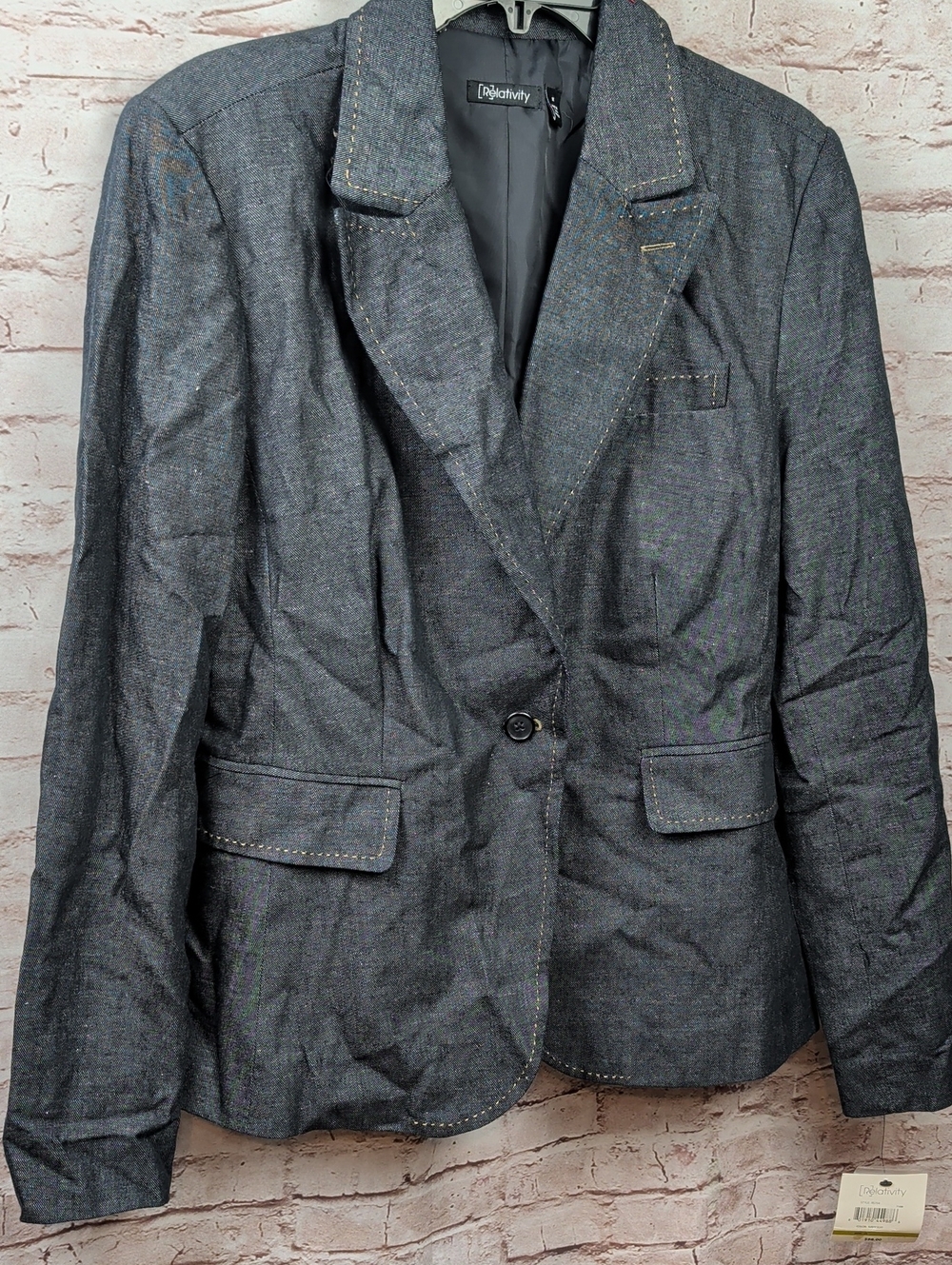 ReLativoty  Charcoal Gray Blazer Women's 14 New Nwt